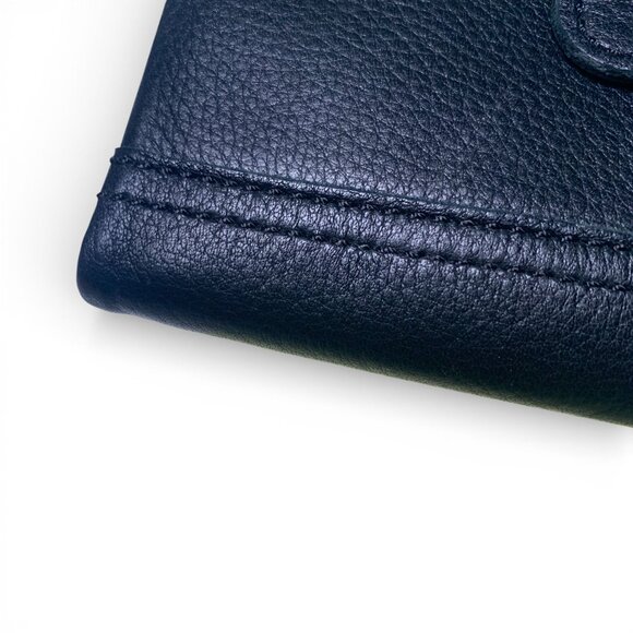 Fossil Black Leather Medium Bifold Wallet With Zippered Coin Pocket & Card Slots - Picture 7 of 8